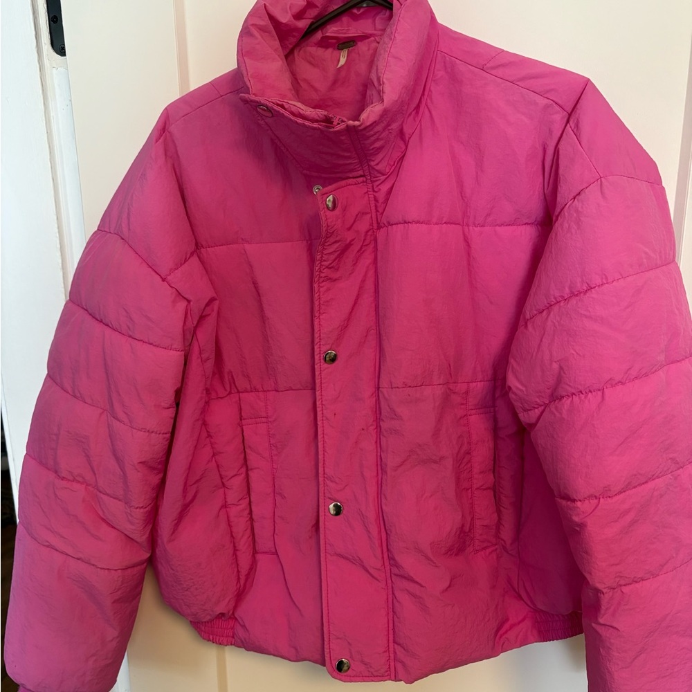 Women's Free People Pink Puffer Jacket